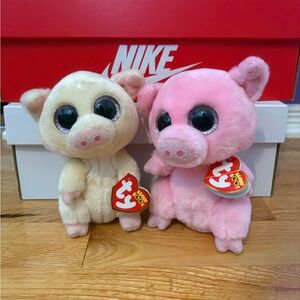 TY Beanie Boo Posey and Piggley (Pigs) Bundle